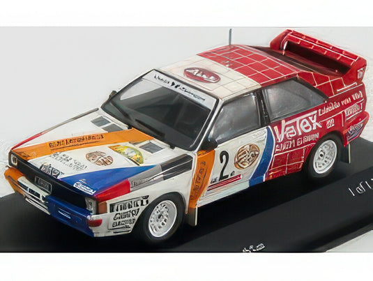 AUDI QUATTRO RALLY N 2 WINNER RALLY HUNSRUCK 1984 DEMUTH LUX WHITE RED/MINICHAMPS 1/43ミニカー