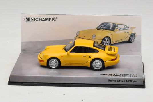 Porscheポルシェ 911 964 Turboターボ S 3.3 Lightweight ライトウェイト 1992 イエロー / MINICHAMPS 1/43 ミニカー