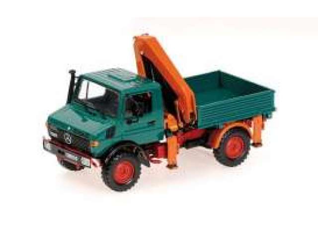 Mercedes Unimog 1300L Kipper mit Ladekran, green/MINICHAMPS 1/43ミニカー