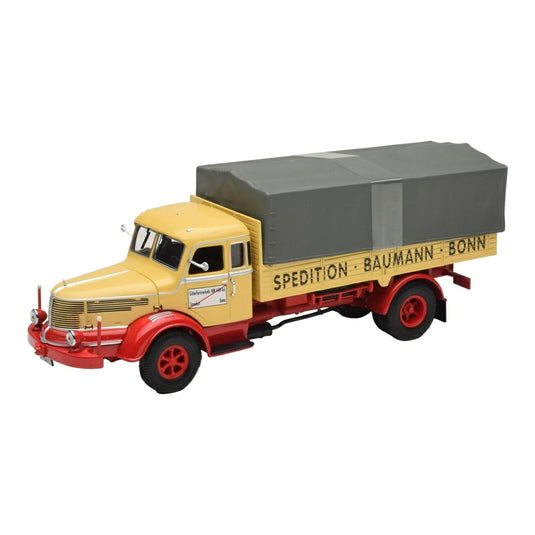Krupp Titan フラットベッドトラック Baumann Bonn イエロー / MINICHAMPS 1/43 ミニカー