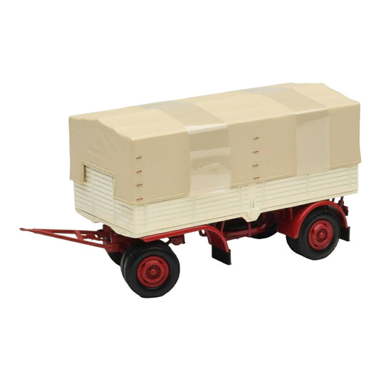 トラックトレーラー キャンバス ホワイト レッド / MINICHAMPS 1/43 ミニカー