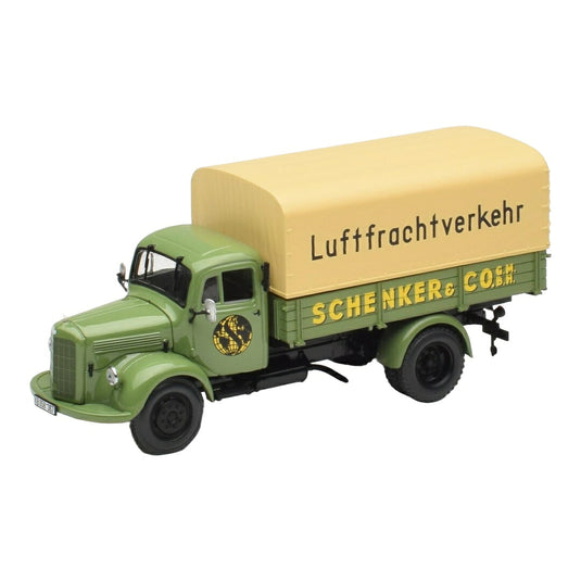 Mercedesメルセデス L 3500 フラットベッドトラック Schenker 1950 グリーン / MINICHAMPS 1/43 ミニカー