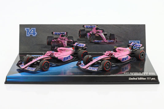Alpineアルピーヌ A522 2022 バーレーンGP 2台セット F.アロンソ #14 & E.オコン #31 ピンク / MINICHAMPS 1/43 ミニカー