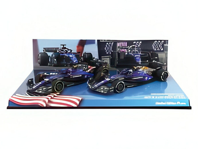 【予約】2月以降発売予定WILLIAMS セット 2X F1 FW45 TEAM ウィリアムズ・レーシング ガルフ N 23 ラスベガスGP 2023 + N 23 オースティンGP 2023 アレクサンダー・アルボン ブルー ブラック/MINICHAMPS 1/43ミニカー 99台限定