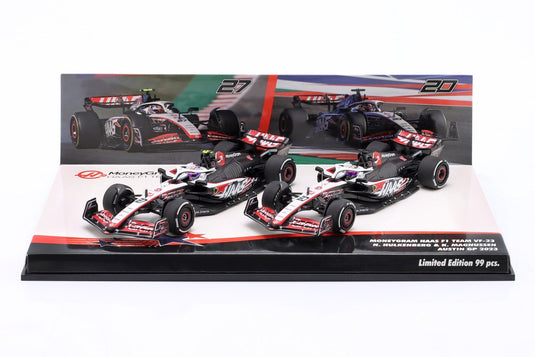 Haasハース F1チーム VF-23 2023 2台セット #27 #20 オースティンGP 99台限定 / MINICHAMPS 1/43 ミニカー