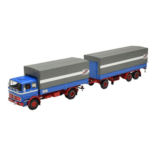 Mercedesメルセデスベンツ LP1620 Pritschenzug Fern Schnell Gut ブルー レッド グレー / MINICHAMPS 1/43 ミニカー