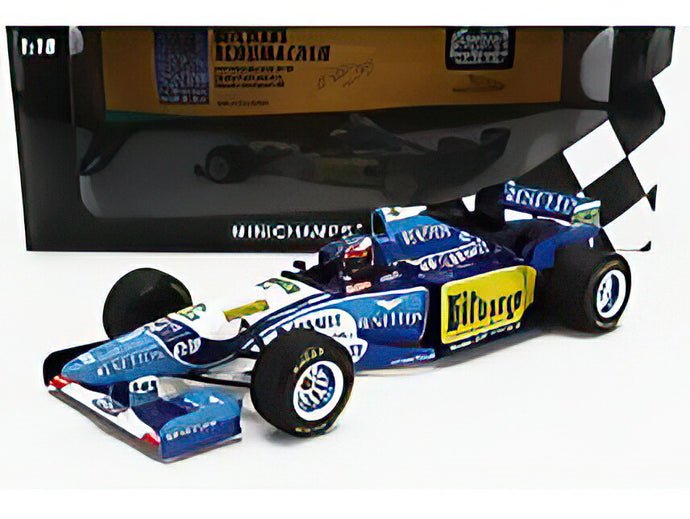 BENETTON  F1 B195 TEAM MILD SEVEN RENAULT N 1 WORLD CHAMPION WINNER EUROPEAN GP 1995 MICHAEL SCHUMACHER  BLUE YELLOW/MINICHAMPS 1/18ミニカー