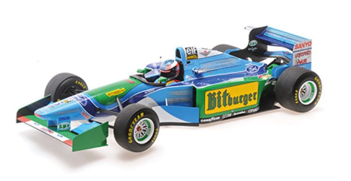 ギャラリービューアに画像をロードする, BENETTON F1 B194 フォード N5 世界王者 オーストラリアGP 1994 M.シューマッハ ショーケース付/ MINICHAMPS 1/12 ミニカー
