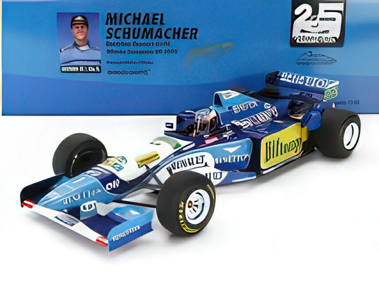 BENETTON  F1 B195 TEAM MILD SEVEN RENAULT N 1 WORLD CHAMPION WINNER EUROPEAN GP 1995 MICHAEL SCHUMACHER  BLUE YELLOW/MINICHAMPS 1/12ミニカー