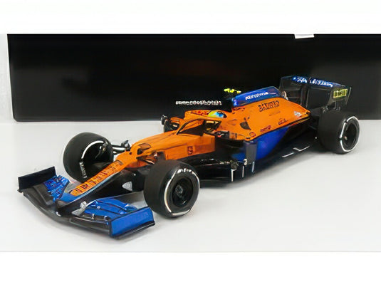 McLAREN F1 MCL35L MERCEDES M12 EQ POWER+ TEAM MCLAREN N 4 2nd ITALY GP 2021 LANDO NORRIS ORANGE LIGHT BLUE/MINICHAMPS 1/18ミニカー