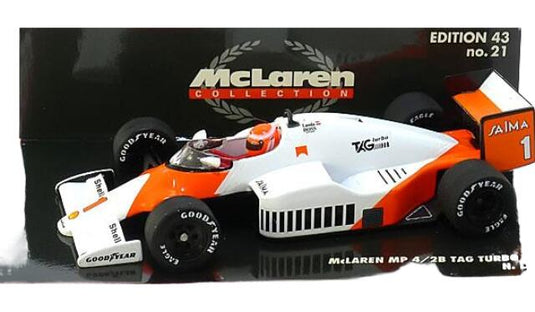 McLarenマクラーレン TAG Turboタグターボ MP4/2B 1985 Laudaラウダ / Minichamps 1/43 ミニカー
