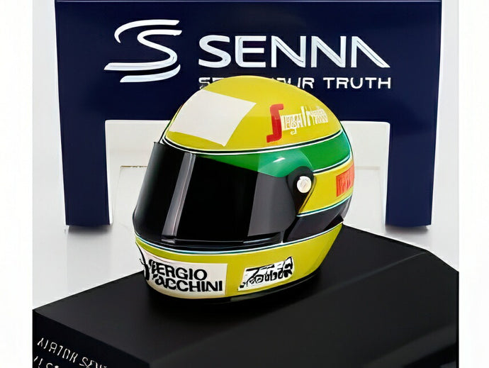 ベル ヘルメット - F1 カスコ ヘルメット TG183B ハート N 19 ブラジルGP 1984 アイルトン セナ - イエロー グリーン/ MINICHAMPS 1/8 30周年コレクションミニカー
