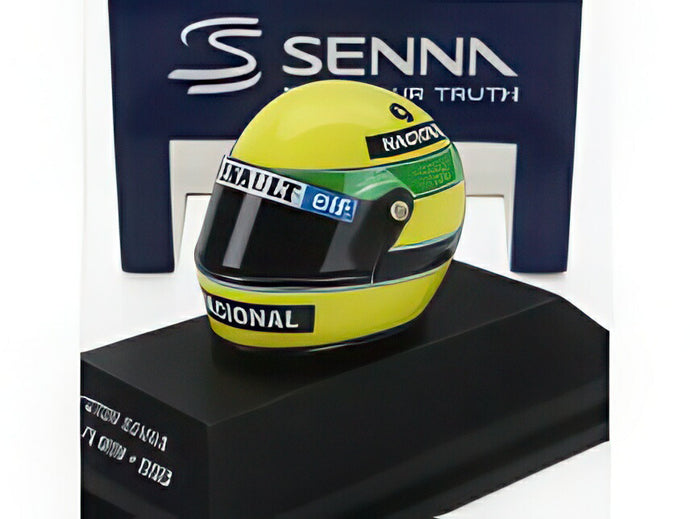 BELL HELMET F1 ヘルメット 97T RENAULT チーム LOTUS N 12 初優勝 1985 A.セナ イエロー グリーン/ MINICHAMPS 1/8 模型