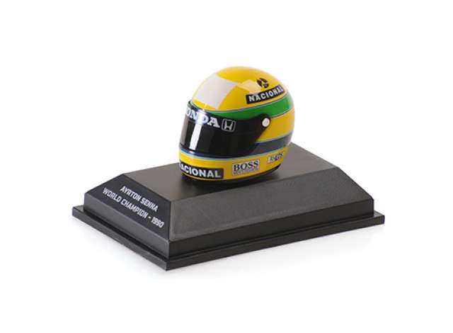 1990 ヘルメット アイルトン・セナ ワールドチャンピオン イエローグリーン/MINICHAMPS 1/8ミニカー 994台限定
