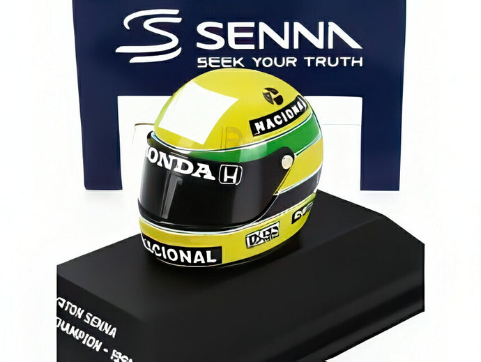 BELL HELMET F1 ヘルメット MP4/6 HONDA #1 ワールドチャンピオン 1991シーズン アイルトンセナ イエロー/グリーン/ MINICHAMPS 1/8 30周年記念コレクションミニカー