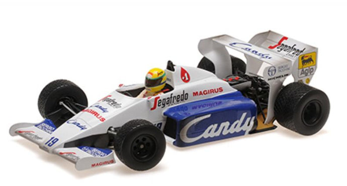TOLEMAN F1 TG184 ハートターボ N 19 2位 モナコGP ダーティーバージョン 1984 アイルトン・セナ ホワイトブルー/MINICHAMPS 1/18ミニカー 30周年記念コレクション