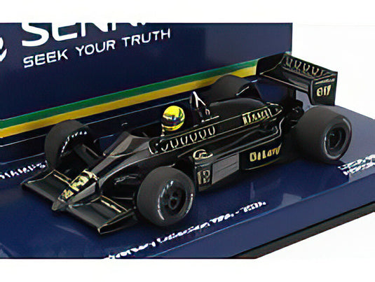 LOTUS  F1 98T RENAULT TURBO N 12 SEASON DIRTY VERSION 1986 AYRTON SENNA  BLACK GOLD/MINICHAMPS 1/43ミニカー