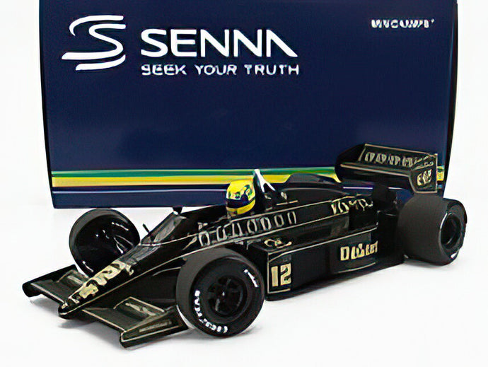 LOTUS  F1 98T RENAULT TURBO N 12 SEASON DIRTY VERSION 1986 AYRTON SENNA  BLACK GOLD/MINICHAMPS 1/18ミニカー