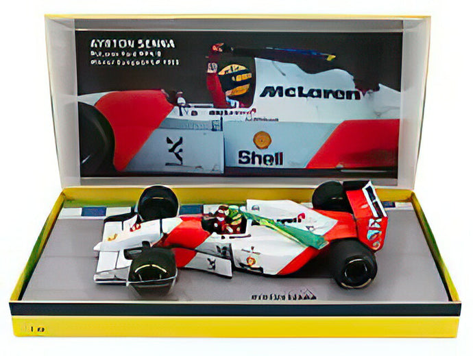 【予約】McLAREN F1 FORD MP4/8 V8 TEAM MARLBORO N 8 WINNER EUROPEAN BRITISH DONINGTON PARK GP WITH FLAG 1993 AYRTON SENNA WHITE RED/Minichamps 1/18ミニカー