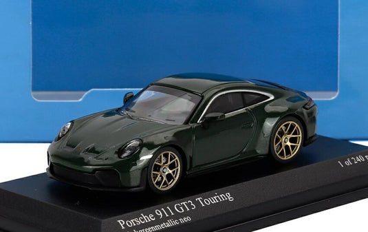 PORSCHE 911 992 2 GT3 TOURING クーペ 2025 グリーンメタリック / MINICHAMPS 1/64 ミニカー
