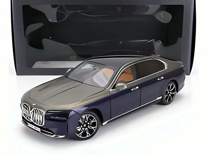 BMW 7シリーズ i7 xDrive60 2023 ブルー/シルバー/ MINICHAMPS 1/18 ミニカー