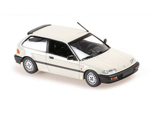 1990 ホンダ シビック ホワイト Honda Civic ミニカー ホンダ シビック / Maxichamps 1/43 ミニカー