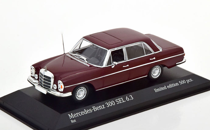 メルセデス 300 SEL 6.3 W109 1968 ダークレッド 500台限定/ MINICHAMPS 1/43 ミニカー