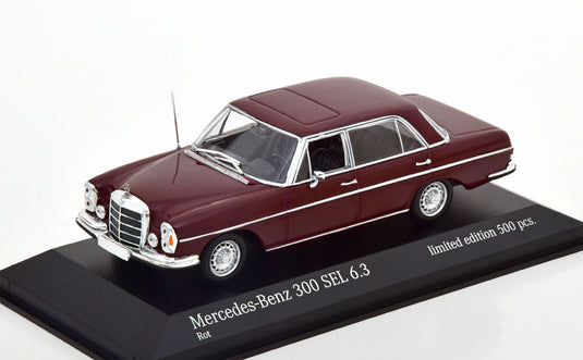 メルセデス 300 SEL 6.3 W109 1968 ダークレッド 500台限定/ MINICHAMPS 1/43 ミニカー