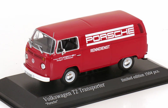 VW T2 ボックス Porsche Renndienst 1972 レッド ホワイト / Minichamps 1/43 ミニカー