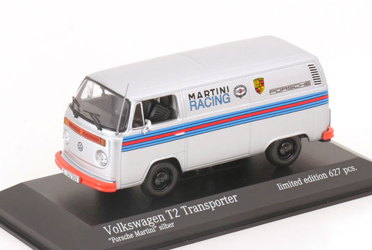 VW T2 ボックス Martini Porsche Renndienst 1972 シルバー / Minichamps 1/43 ミニカー