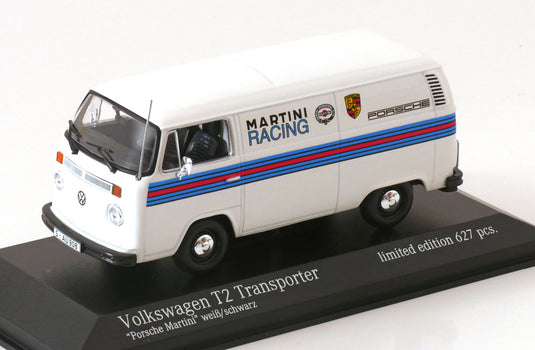 VW T2 ボックス Martini Porsche Renndienst 1972 ホワイト ブラック / Minichamps 1/43 ミニカー