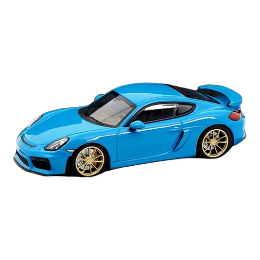 Porscheポルシェ Cayman GT4 マイアミブルー ライムゴールドホイール car.tima CUSTOMIZED 海外限定 / MINICHAMPS 1/43 ミニカー
