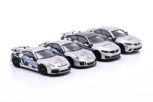 BMW Porscheポルシェ 4台セット トイフェア ニュルンベルク 2018 シルバー / MINICHAMPS 1/87 ミニカー