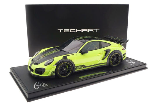 TECHART GTstreet R ライムグリーン サイン入り 海外ショップ特注 / TECHART 1/18 ミニカー