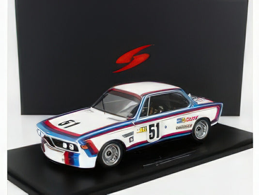 BMW - 3.0 CSL 3.3L S6 TEAM BMW MOTORSPORT N 51 24h LE MANS 1973 T.HEZEMANS - D.QUESTER - WHITE BLUE RED/Spark 1/18ミニカー