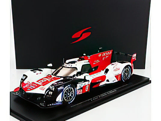 TOYOTA GR010 3.5L V6 TWIN TURBO HYBRID TEAM GAZOO RACING N 8 2nd 24h LE MANS 2023 SEBASTIEN BUEMI BRENDON HARTLEY RYO HIRAKAWA WHITE RED/Spark 1/18ミニカー