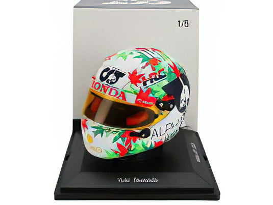 ARAI アライヘルメット F1 CASCO HELMET ALPHA TAURI AT04 TEAM ALPHA TAURI N 22 MONZA ITALY GP 2023 YUKI TSUNODA - WHITE GREEN RED/Spark 1/5ミニカー