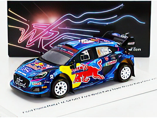 FORD ENGLAND PUMA RALLY1 TEAM FORD WORLD RALLY M SPORT N 8 WINNER RALLY CHILE 2023 OTT TANAK MARTIN JARVEOJA BLUE YELLOW RED/Spark 1/43ミニカー