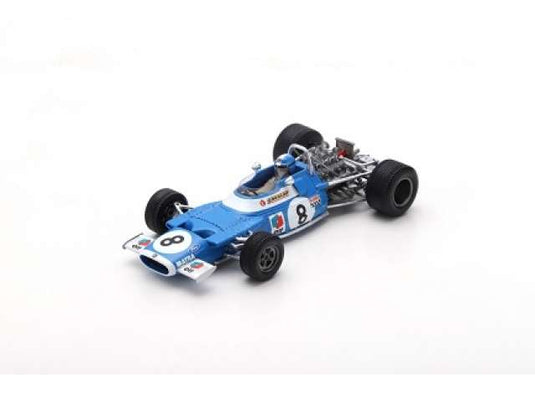 1969 Matra MS80 #8 Jean-Pierre Beltoise Monaco GP, blue/Spark 1/43ミニカー
