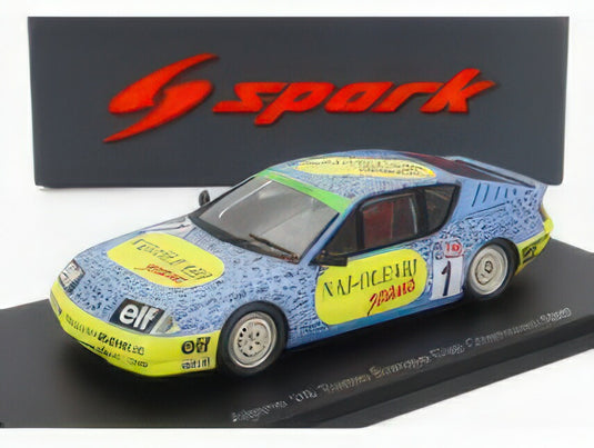 RENAULT - ALPINE V6 TURBO N 1 EUROPA CUP CHAMPION 1987 M.SIGALA - LIGHT BLUE YELLOW/Spark 1/43ミニカー