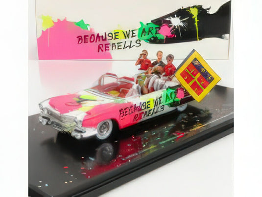 CADILLAC - ELDORADO BIARRITZ CABRIOLET 1959 - PARADE DES PILOTES TEAM REBELLION RACING 24h LE MANS 2019 T.LAURENT - G.MENEZES - N.BERTHON - WHITE PINK BLACK/Spark 1/43ミニカー