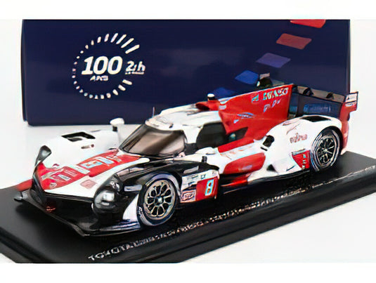 TOYOTA GR010 3.5L V6 TWIN TURBO HYBRID TEAM GAZOO RACING N 8 2nd 24h LE MANS 2023 SEBASTIEN BUEMI BRENDON HARTLEY RYO HIRAKAWA WHITE RED/SPARK 1/43ミニカー