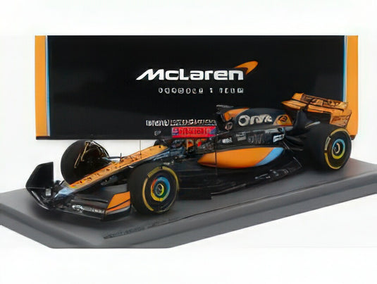 McLAREN - F1  MCL60 TEAM McLAREN N 81 WINNER SPRINT RACE QATAR GP WITH PIT BOARD 2023 OSCAR PIASTRI - ORANGE BLUE BLACK/Spark 1/43ミニカー