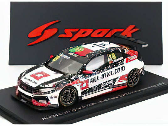 HONDA - CIVIC TYPE R TCR TEAM MUNNICH MOTOTRSPORT N 18 2nd RACE 3 HUNGARORING WTCR 2020 TIAGO MONTEIRO - WHITE BLACK RED/Spark 1/43ミニカー