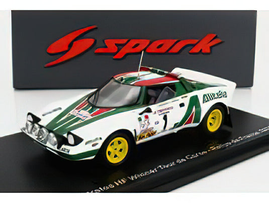 LANCIA  STRATOS HF TEAM ALITALIA (night version) N 1 WINNER RALLY TOUR DE CORSE 1976 SANDRO MUNARI  SILVIO MAIGA  WHITE GREEN RED/スパーク 1/43ミニカー