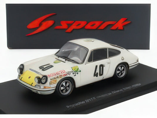 PORSCHE - 911T 1991cc COUPE TEAM AUGUSTE VEUILLET N 40 24h LE MANS 1969 CLAUDE BALLOT LENA - GUY CHASSEUIL - WHITE YELLOW/Spark 1/43ミニカー
