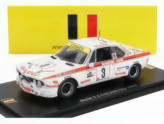 BMW - 3.0 CSi TEAM LUIGI RACING N 14 24h SPA 1975 JEAN MARIE DETRIN - JEAN JACQUES FEIDER - WHITE RED/Spark 1/43ミニカー 500台限定