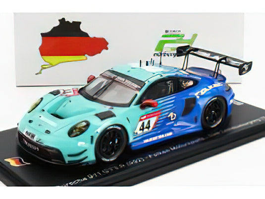 PORSCHE 911 992 GT3 R TEAM FALKEN MOTORSPORTS N 44 10th 24h NURBURGRING 2023 J.ERIKSSON T.HEINEMANN N.MENZEL M.RAGGINGER GREEN BLUE/SPARK 1/43ミニカー