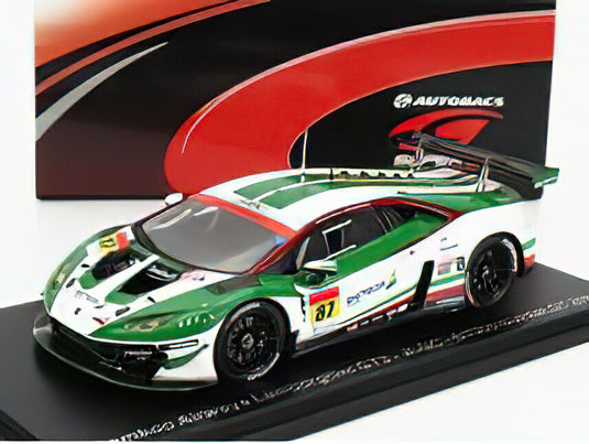 LAMBORGHINI  AVENTADOR GT3 TEAM JLOC N 87 GT300 SUPER GT 2022 K.MTSUURA  N.SAKAGUCHI  WHITE GREEN/スパーク 1/43ミニカー