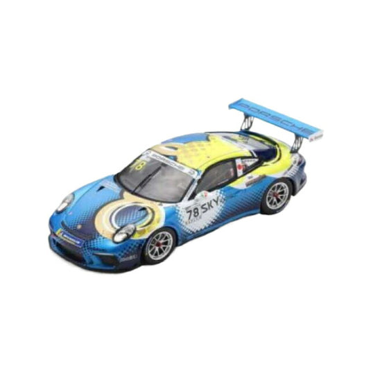 2018 Porsche 911 GT3 Cup No.78 Tsubasa Kondo Porsche Carrera Cup Japan Champion レジンシリーズ blue/yellow/white/Spark 1/43ミニカー 300台限定